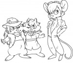 alternative_hairstyle appendagechild chip dale gadget lineart open_clothes short_hair // 647x564 // 183.2KB