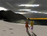 arm-in-arm back beach clouds dale date gadget hawkeyenfo sea shirt shorts sunset // 888x690 // 221.3KB
