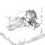 1girls bas bed dress flower gadget lying pendant sketch // 605x600 // 56.5KB