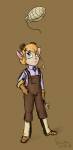 1girls alternative_hairstyle brown_overall dirigible gadget gайка shirt shoes short_hair steampunk wrench // 428x874 // 112.7KB