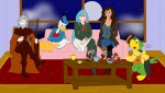 2girls 6boys boots candy carpet chair chip cloak closed_eye crossover cup dale darkrinoa88 donald_duck drink food jiminy_cricket josé_carioca moon night original pinocchio_film sit sofa stars stick table two_happy_amigos window // 1948x1114 // 1.0MB
