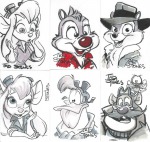 1girls 5boys chip crossover dale darkwing_duck_(series) flying launchpad_mcquack monterey_jack sketch tad_stones zipper // 731x693 // 122.3KB