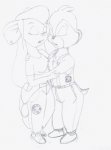 chip closed_eye clothed_pull earring embrace gadget pants reinaldo rr_sign sheriff_star shirt shoes sketch // 348x470 // 72.9KB