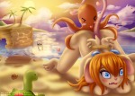 1girls ass beach blush bondage breasts clouds gadget generalecchi hearts kneeling nude octopus palm rope sand sea sex // 3666x2619 // 2.9MB