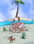 bikini bubbles crab foxglove horsemage island lying palm sea sink swimsuit tongue // 600x788 // 104.1KB