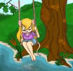gadget leaf rebekah reed shirt shorts sit swing tree water // 581x569 // 83.6KB