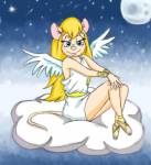 angel angel_wings armband clouds gadget moon rebekah sandals shirt sit skirt sky stars wings // 608x662 // 90.3KB