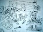 1girls car drawing gadget invention lamp mud_oil sketch table transistor workshop // 640x480 // 120.8KB