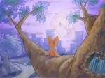 1girls back foxglove moon night nn town tree wallpaper // 1024x768 // 160.1KB