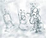 1girls coat compasses drawing formula gadget hat mittens pants pater_falsi shoes sketch snow snowman table winter // 600x500 // 39.4KB