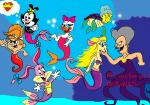 animaniacs babs_bunny cosplay crossover daisy_duck dave_the_barbarian dot fang_(character) gadget mermaid raggyrabbit sea swimming the_simpsons tiny_toon_adventures underwater ursula // 3816x2672 // 1.5MB