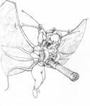 1girls bonev flying gadget gun invention sketch wings // 430x506 // 33.2KB