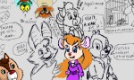 3girls 4boys angry cage cdrrunderground cheese chip comix dale foxglove gadget monterey_jack sketch tammy upside_down zipper // 1272x758 // 760.5KB