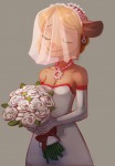 1girls alternative_hairstyle closed_eye dress earring gadget pendant saladbomb short_hair wedding_dress // 540x776 // 305.5KB