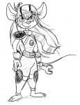 1girls armor clockwork_cat gadget helmet scarf sketch wrench // 561x727 // 65.5KB