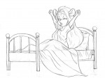 1girls bed blanket closed_eye darmann gadget pillow sit sketch sleepwear yawn // 1005x751 // 305.8KB