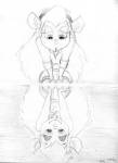 2girls flower gadget kneeling lahwhiney reflection sit sketch tanka water // 547x750 // 49.8KB