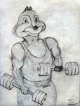 belt chip dumbbell gym_uniform rockman sketch // 600x787 // 56.3KB