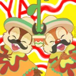 2boys chip closed_eye croquis dale fun microphone open_mouth poncho sombrero whisker // 500x500 // 197.3KB