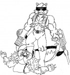 armor boots dale fur gun karen_mollett lineart muscle original pants rr_sign sunglasses // 522x556 // 12.4KB
