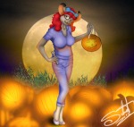 :3 gadget halloween huge_breasts moon night plants pumpkin red_hair shoes silnat wrench yellow_eyes // 1280x1215 // 2.0MB