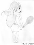 1girls delta dress gadget open_mouth racket sketch tennis // 1170x1530 // 170.3KB