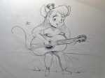 1girls alex_fox bed gadget guitar sing sit sketch song // 1024x768 // 865.0KB