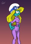 1girls cosplay crossover overall smurfette smurfs szmarton // 2480x3508 // 1.4MB