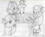 1boys 1girls dale drawing gadget pencil sketch spy_suit table гиротанк // 749x615 // 104.3KB