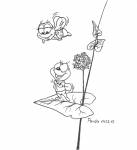 1boys 1girls flower lineart panda_(artist) zipper // 640x700 // 98.3KB