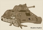 clarice forage-cap military_uniform red_star sit stephen_esplen tank ussr // 1000x726 // 70.3KB