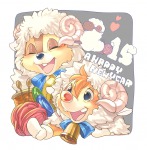 2boys bell button chip congratulation cosplay dale horn ribbon umintsu wool // 1024x1039 // 1.1MB