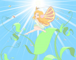 1girls dress fairy flying gadget goddess plants scope sun sword tools wings // 1750x1400 // 2.3MB