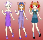 3girls alternative_hairstyle bracelet cosplay crossover dress gadget miss_bianca olivia_flaversham pants ponytail ribbon shoes skirt socks the_great_mouse_detective the_rescuers the_rescuers_down_under tokyo_mew_mew twintails uberxmomo // 537x508 // 131.1KB
