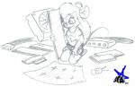 1girls clothes_down drawing electronic gadget kneeling plug shirt sit sketch tetarga // 702x457 // 26.8KB