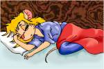 1girls bed blanket closed_eye gadget herwig_bartalszky lying pillow sleep sleepwear // 661x445 // 89.2KB