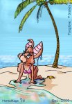 bikini foxglove horsemage island kneeling palm swimsuit wet // 536x768 // 74.8KB