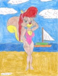 1girls beach boat clouds sea shrekrulez sky swimsuit tammy // 2534x3300 // 1.4MB