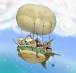 balloon binoculars bird boat chip clouds cosplay crossover cutty_flam dale flying gadget iceburg in_air kokoro monterey_jack one_piece sky tom_(one_piece) yokozuna young zipper нет_автора // 2601x2500 // 2.1MB