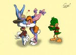 babs_bunny buster_bunny chip closed_eye cosplay crossover dale fun gadget goggles hat heart in_love jacket kiss overall plucky_duck shirt szmarton tiny_toon_adventures // 2338x1700 // 1.1MB