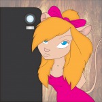 alternative_hairstyle camera dress gadget martin_hamsy ponytail red_dress ribbon selfie // 1280x1280 // 223.4KB