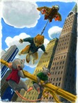 1boys 2boys chip claws clouds eugene_arenhaus hanging in_air invention original pullover ranger_wing rescue rope town // 653x859 // 220.6KB